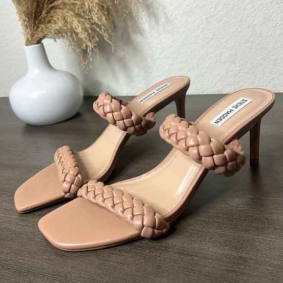 STEVE MADDEN Prema Braided Heel Sandals Womens Sizes 11, 12 & 13 M - Picture 1 of 10